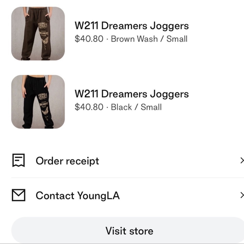 nwt youngla joggers black